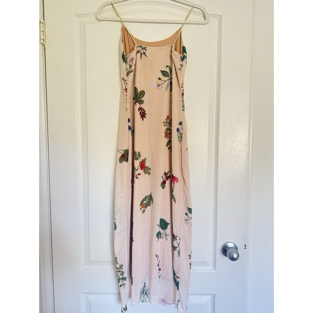 CIDER Size S Pink Floral Mesh Bodycon Maxi Dress Cottagecore Romantic Y2K - Picture 9 of 12